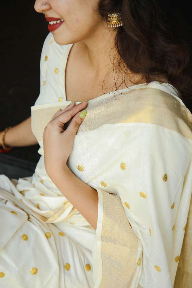 The Pearl Cart Polka Saree