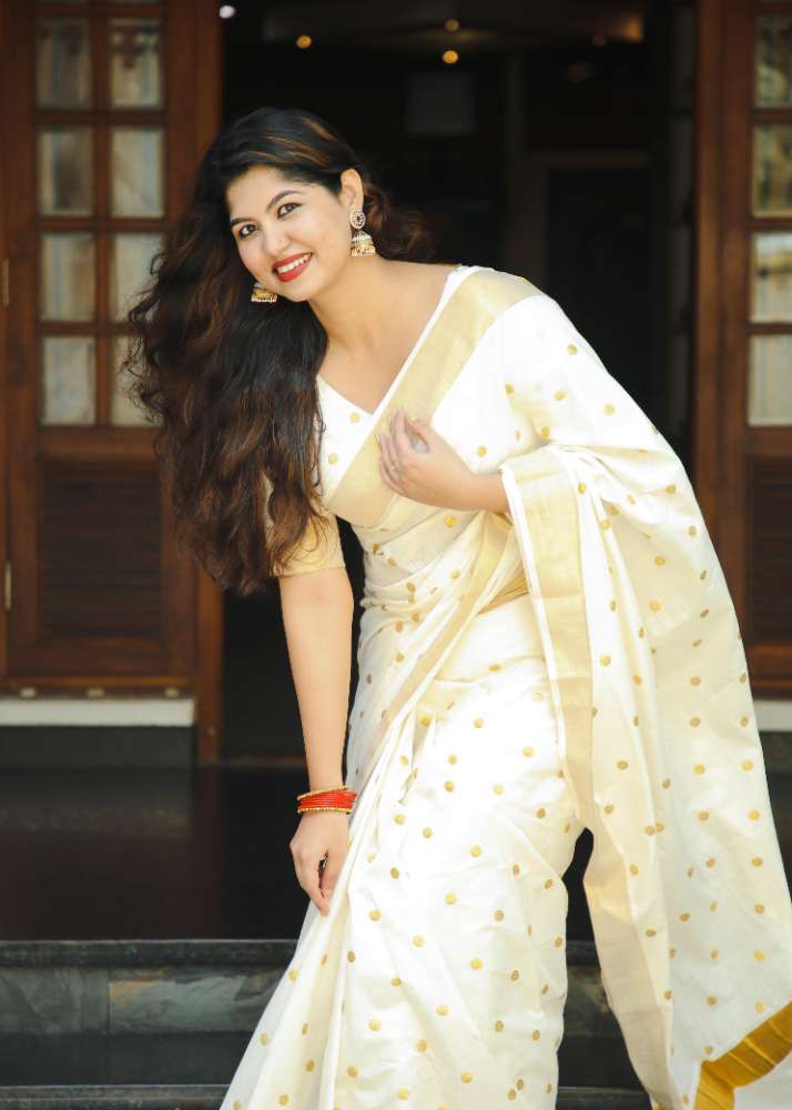 The Pearl Cart Polka Saree