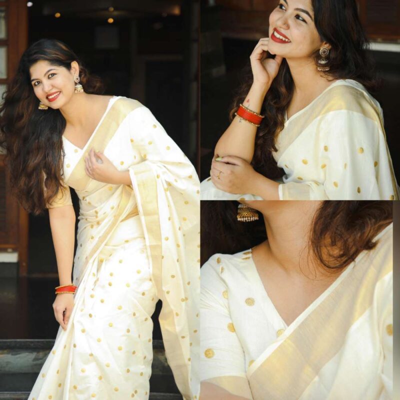 The Pearl Cart Polka Saree