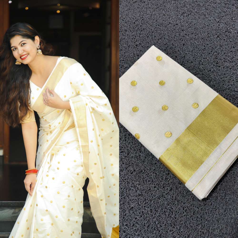 The Pearl Cart Polka Saree